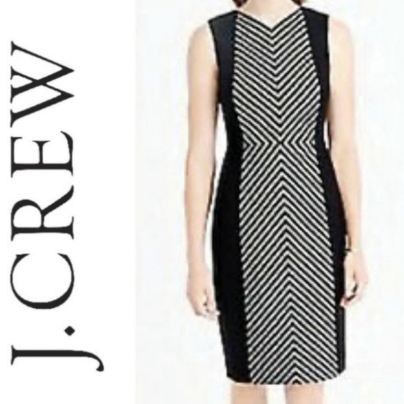 STRIPED TWEED SHEATH DRESS - Picture 1 of 15